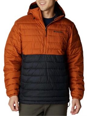 Columbia Men’s Powder Lite Winter Jacket, Omni Heat Orange / Black - Size M